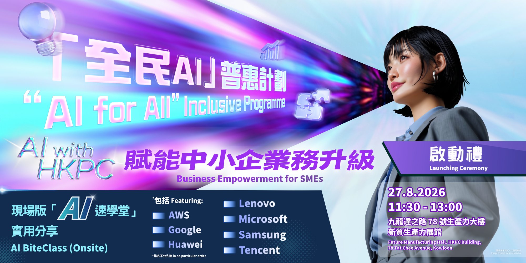 Launching Ceremony of the "AI for All" Inclusive Programme: AI with HKPC Business Empowerment for SMEs_KV